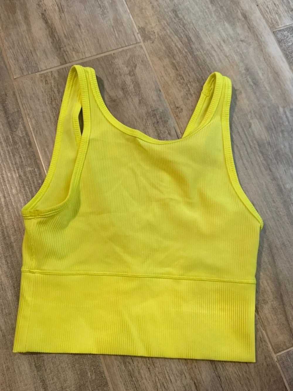 Lululemon Yellow Ribbed Cropped Tank Top